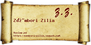 Zámbori Zilia névjegykártya